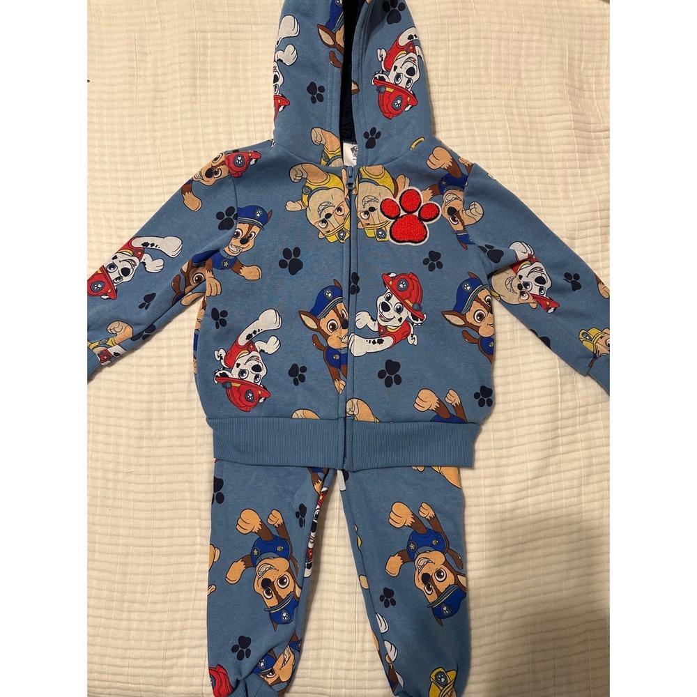 Paw Patrol Toddler Boys 3T Hoodie and Joggers Tracksuit Set Blue Chase Marshall